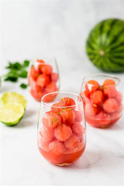 Watermelon Balls With Lime And Mint Simple Syrup Drive Me Hungry