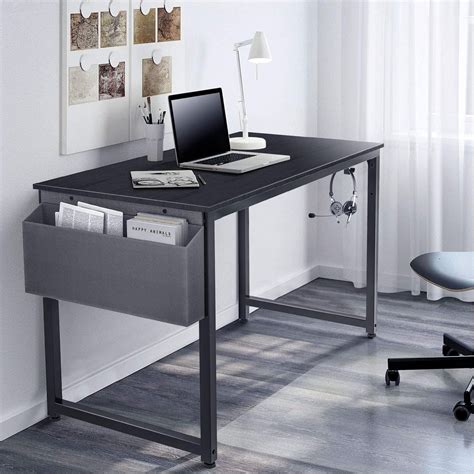 Gimars Sturdy Home Office Desk 47” Black Modern Small Computer Study