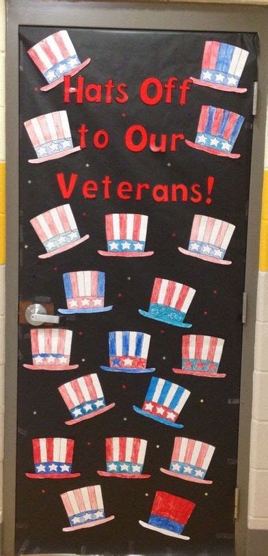 Free memorial day bulletin board and classroom decorating ideas. Veterans Day classroom door decoration | Veterans day ...