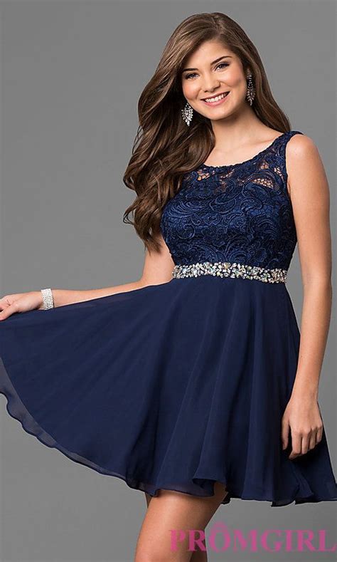 Short A Line Homecoming Dress With Lace Bodice Best Formal Dresses