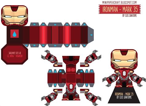 Ironman Papercraft Mini Papercraft Ironman Mark 35 Printable