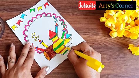 Easy Drawing On Holi 2020 How To Draw Holi Festival For Kids Holi