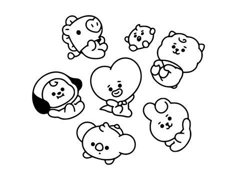 Bts Cooky Coloring Pages Kids N Fun Com 17 Coloring Pages Of Bt21