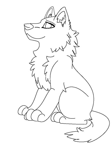 Female Wolf Pup Lineart By Black Tango On Deviantart