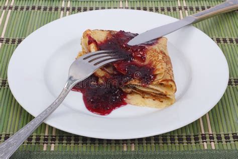 Pancakes And Jam Stock Photo Image Of Flour Baking 29327192