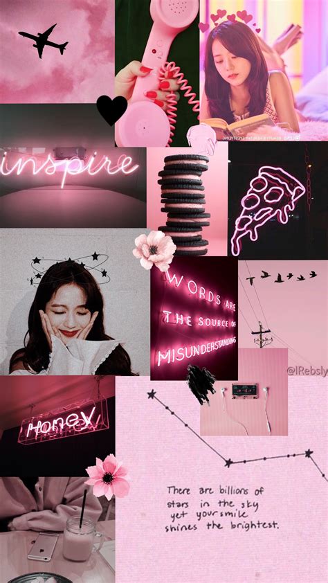 Aesthetic Wallpapers Pink And Black Aesthetic Cute Font