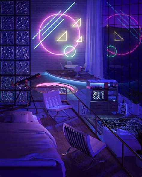Cyberpunk Vaporwave Aesthetic Room Mia Unikate