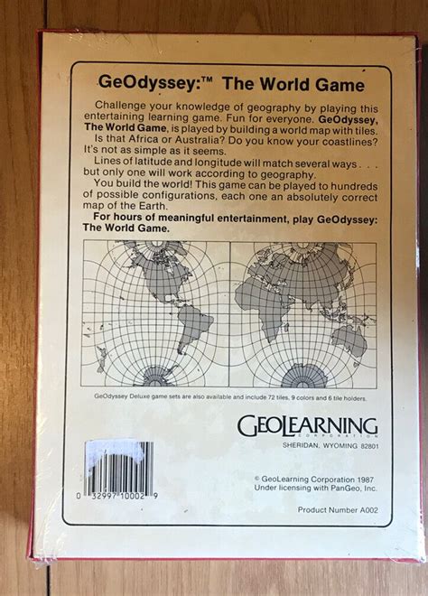 New Vintage Geodyssey The World Game From Geolearning 1987 Ebay