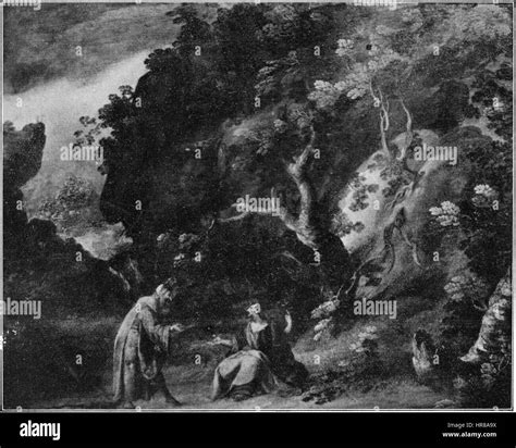 Temptation of christ in the wilderness Black and White Stock Photos