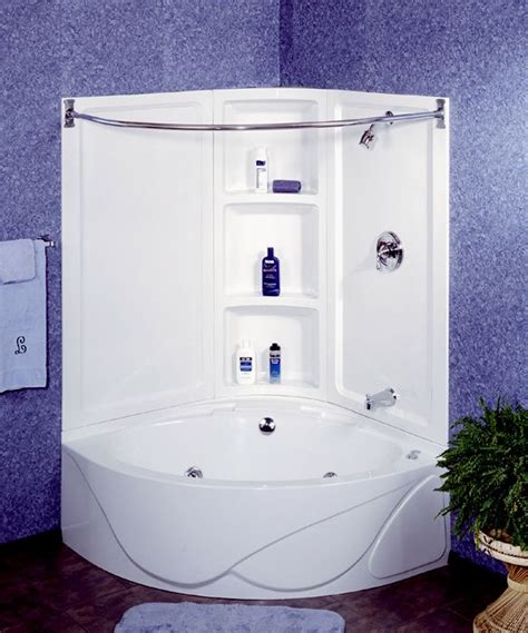 Starting price for a small corner bathtub is around $500. Possible corner tub/shower for small house | Corner ...