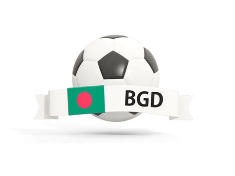 Football With Banner Illustration Of Flag Of Bangladesh