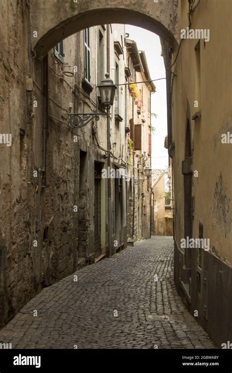 Beautiful Medieval Streets Of Orvieto Stock Photo Alamy