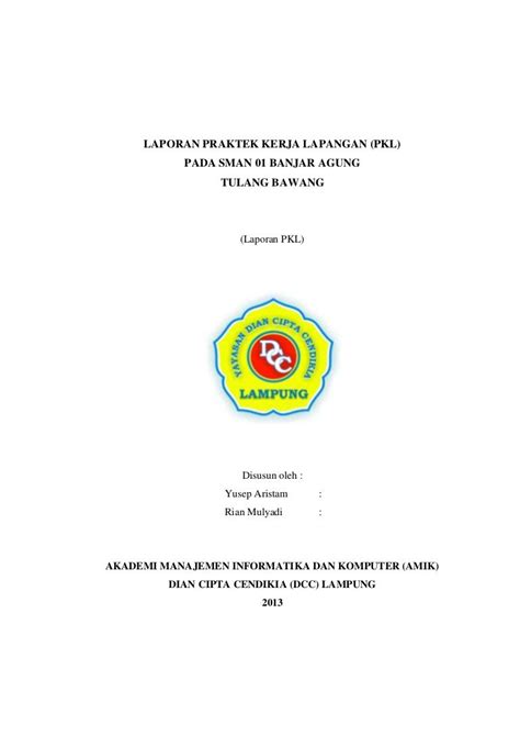 Contoh Laporan Pkl Smk Dalam Bahasa Inggris Jejak Belajar