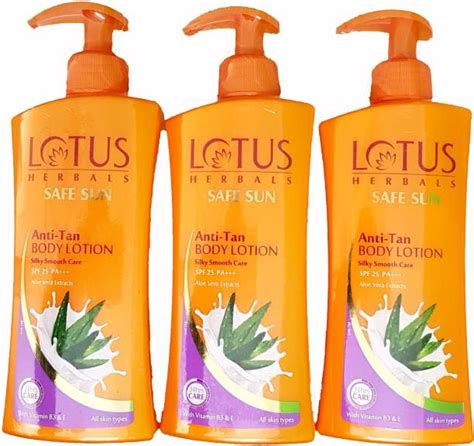 Lotus Herbals Safe Sun Anti Tan Body Lotion 250ml Pack Of 3 Price In