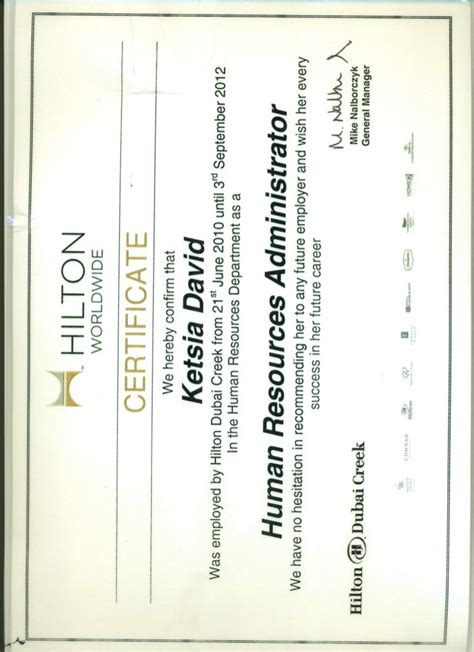 Completion Certificate Hilton Dubai Creek