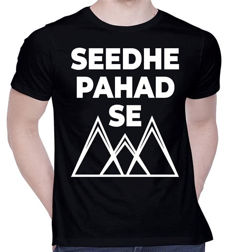 Creativit Graphic Printed T Shirt For Unisex Seedhe Pahad Se Tshirt Casual Half Sleeve Round