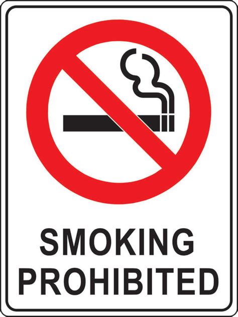Prohibitory traffic signs are used to prohibit certain types of manoeuvres or some types of traffic. Smoking Prohibited - Shop Safety Signs at Signsmart