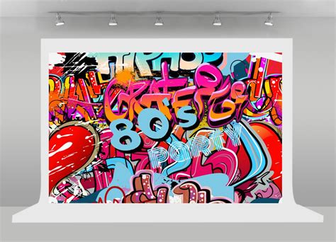 Hip Hop Back To 80s Themed Birthday Party Decor Banner Photo Studio