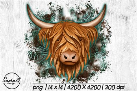 Highland Cow Sublimation Design Graphic By Sashanikart · Creative Fabrica