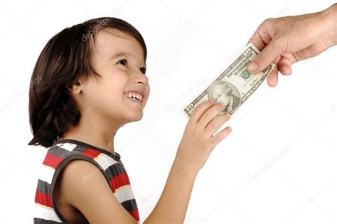Boy Receiving Money From Adult Stock Photo Zurijeta