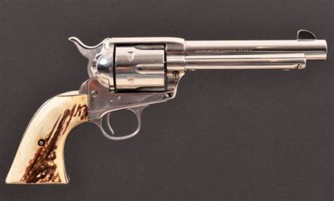 175 Colt Saa Nickel 45 With Stag Grips Lot 175