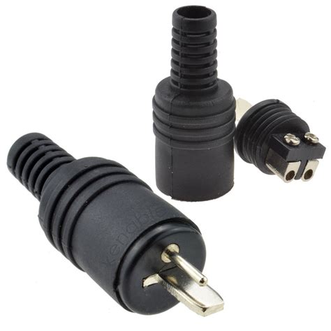 2 Pcs 2 Pin Black Din Plug Speaker And Hifi Connector Screw Terminals