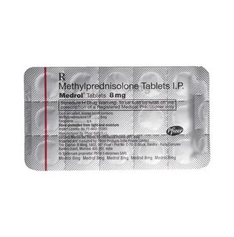 Medrol Methylprednisolone Tab 8 Mg At Rs 55strip Methylprednisolone