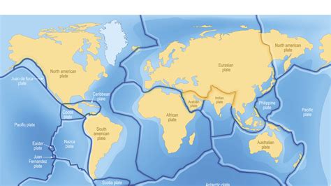 tectonic plate world map map vector