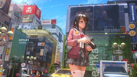 2560x1440 Anime Girl With Camera City Life 4k 1440p Resolution Hd 4k