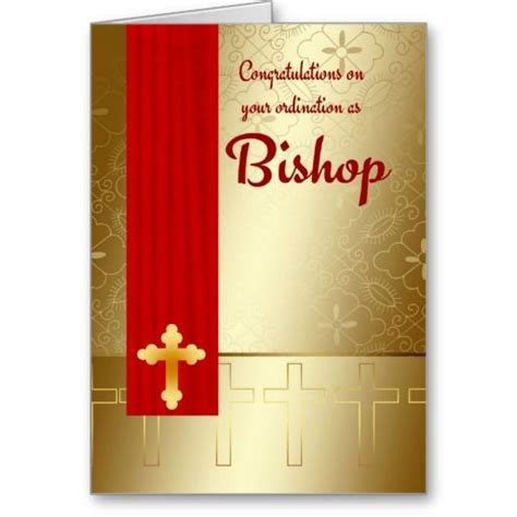 Congratulations Bishop Ordination In Red And Gold Card Red And Gold