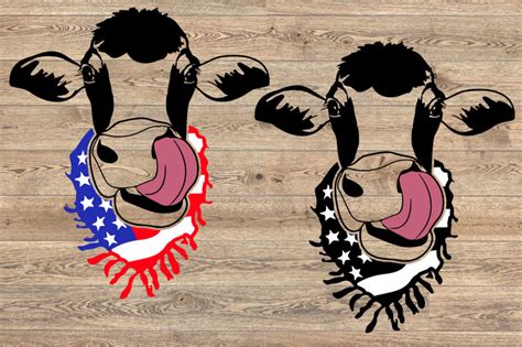 ♥ not today heifer svg, highland cow svg. Cow Head whit Scarf US flag SVG Heifer Farm Not today ...