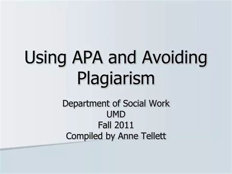 Ppt Using Apa And Avoiding Plagiarism Powerpoint Presentation Free