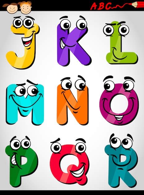 Premium Vector Cute Letters Alphabet Cartoon Illustration