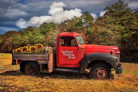 Old Red Truck On The Farm Photograph By Debra And Dave Vanderlaan Pixels