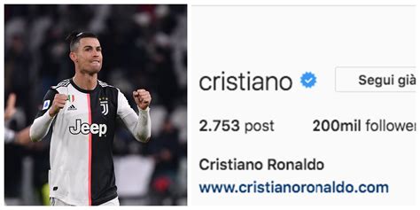 cristiano ronaldo raggiunge 200 milioni di follower su instagram