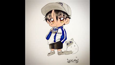 Chibi Boy Speed Drawing Promarkers And Copic Meanbossart Youtube