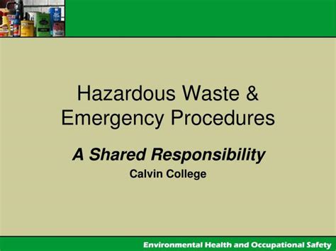 Ppt Hazardous Waste Emergency Procedures Powerpoint Presentation