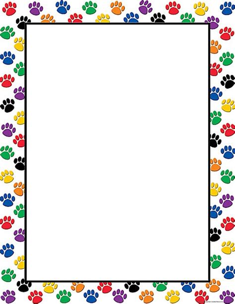 Free Download Colorful Paw Print Border 501x648 For Your Desktop