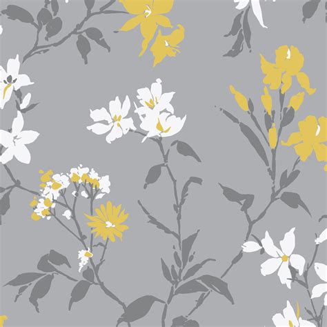 Shop Sample Aeris Wallpaper In Grey And Yellow Burke Decor