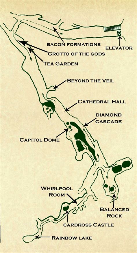 Map Of Shenandoah Caverns The Only Virginia Cavern With Elevator