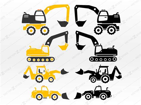 Construction Truck Svg Set Bulldozer Svg Excavator Svg Tractor