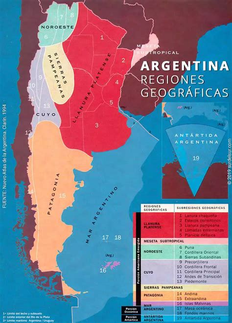 Regiones Geográficas De Argentina Lista Características • El Sur Del