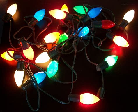 Vintage String Of 20 Multi Color Christmas Lights Large Bulbs