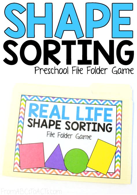 2d Shape Sorting File Folder Game From Abcs To Acts