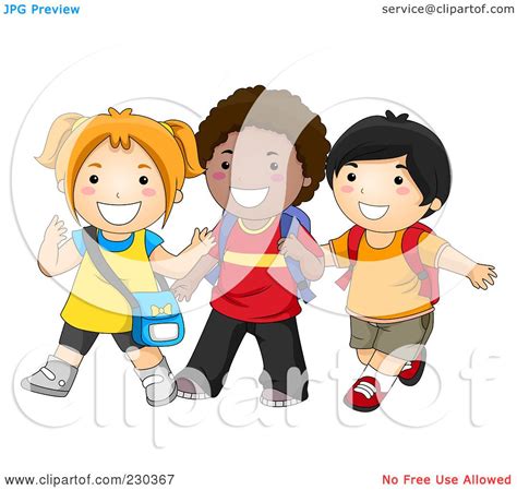 Royalty Free Rf Clipart Illustration Of Diverse School Kids By Bnp