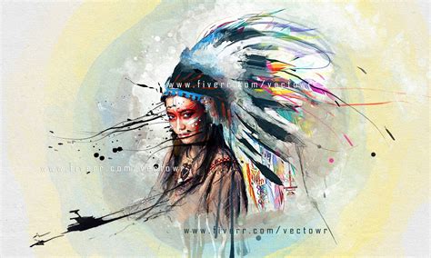 indian-headdress-gray-watercolor-watercolor,-indian-headdress,-art-design