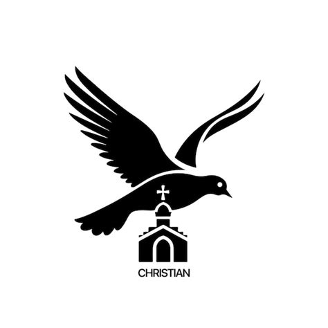 Modelo De Logotipo Cristão Com Pombo Símbolo Do Espírito Santo Cristão