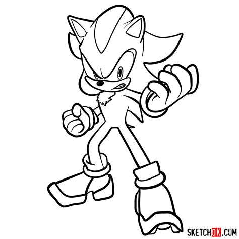 How To Draw Angry Shadow The Hedgehog Sketchok Easy Drawing Guides