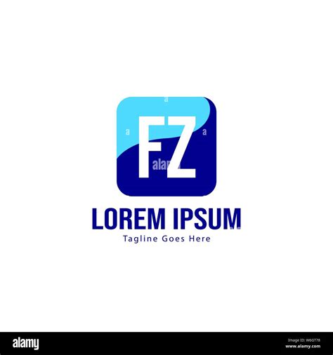 Initial Fz Logo Template With Modern Frame Minimalist Fz Letter Logo