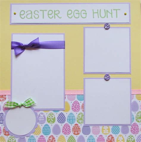 Easter Egg Hunt 12x12 Premade Scrapbook Pages Handmade Etsy